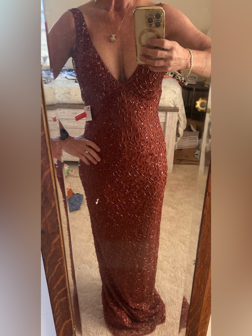 Mac Duggal Burgundy Sequin Prom Dress NWT Size 0